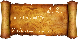 Locz Katapán névjegykártya
