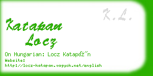 katapan locz business card